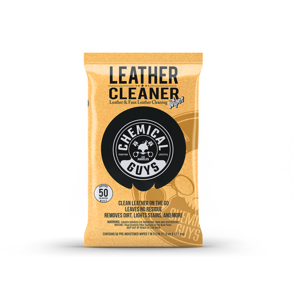 СЕРВЕТКИ LEATHER CLEANER CAR CLEANING WIPES FOR LEATHER, VINYL, AND FAUX LEATHER (50 WIPES)