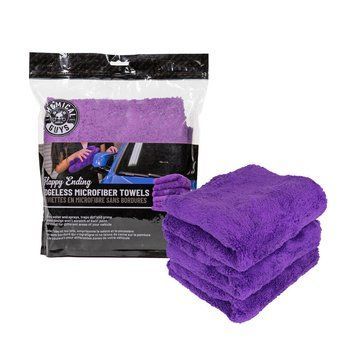HAPPY ENDING EDGELESS MICROFIBER TOWELS, PURPLE 3pack