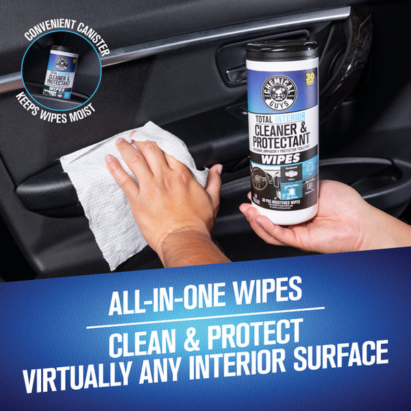 Салфетки для ухода за интерьером CG Total Interior Cleaner & Protectant Wipes (в тубе), 30 шт.