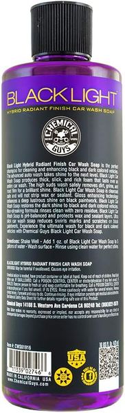 BLACK LIGHT HYBRID RADIANT FINISH CAR WASH SOAP FOR BLACK AND DARK COLORED CARS - 473ml