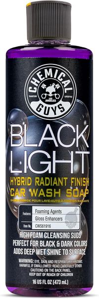 BLACK LIGHT HYBRID RADIANT FINISH CAR WASH SOAP FOR BLACK AND DARK COLORED CARS - 473ml